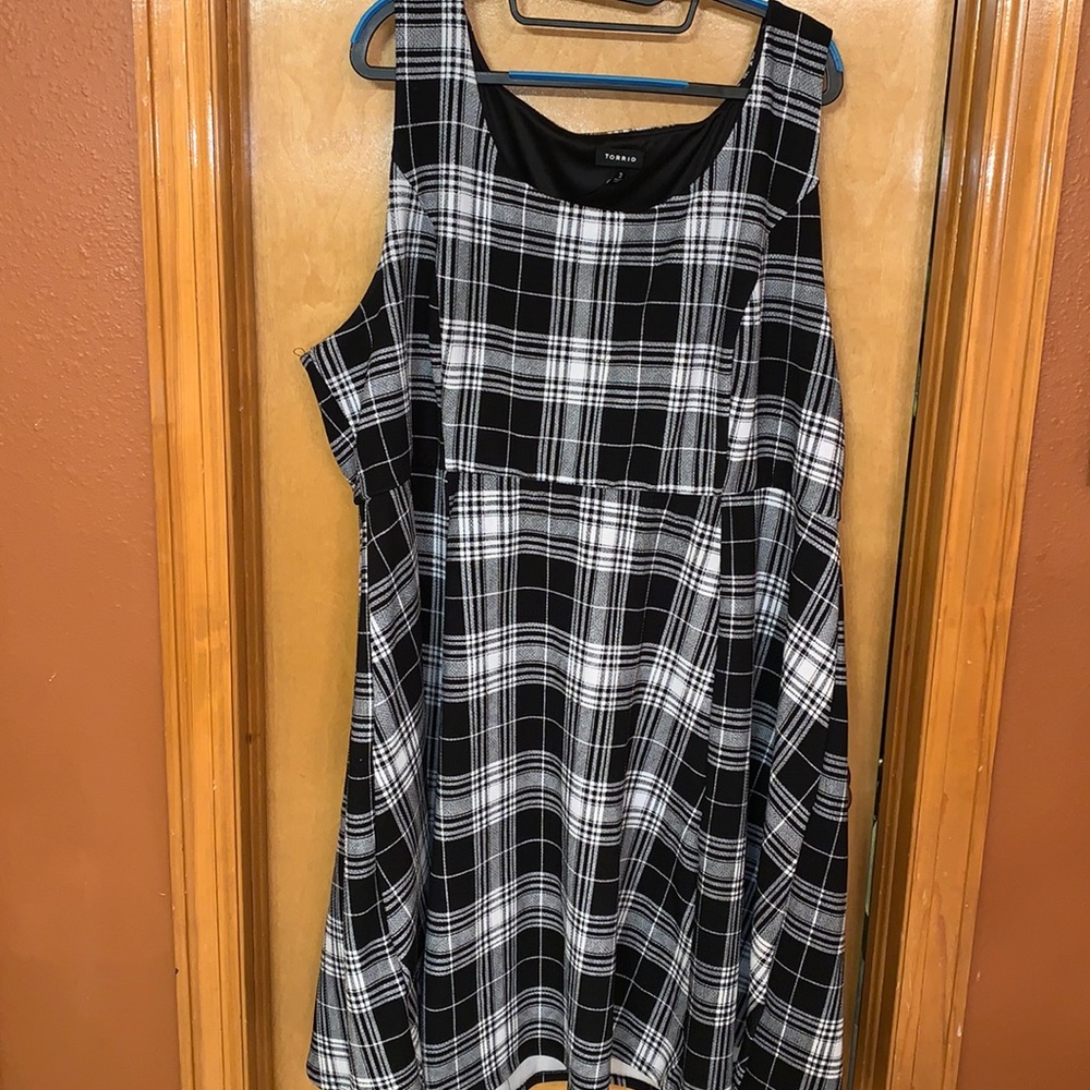 Black and White Plaid Tank Dress